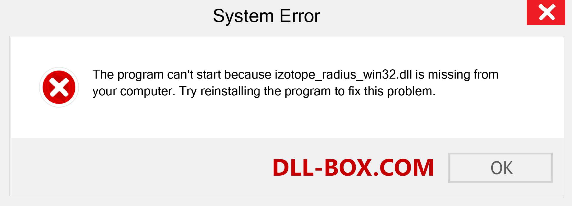  izotope_radius_win32.dll file is missing?. Download for Windows 7, 8, 10 - Fix  izotope_radius_win32 dll Missing Error on Windows, photos, images